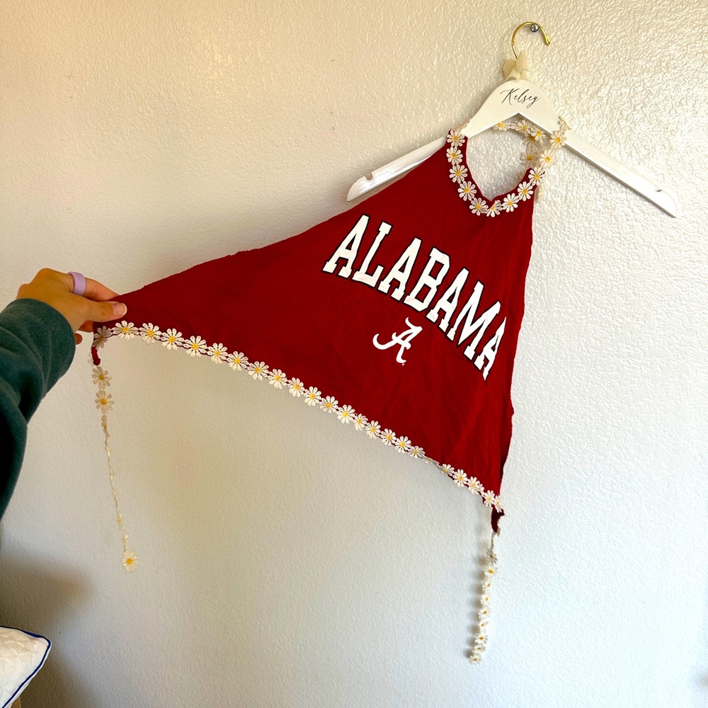 University of Alabama Crimson Tide Daisy Trim Cropped Halter Top